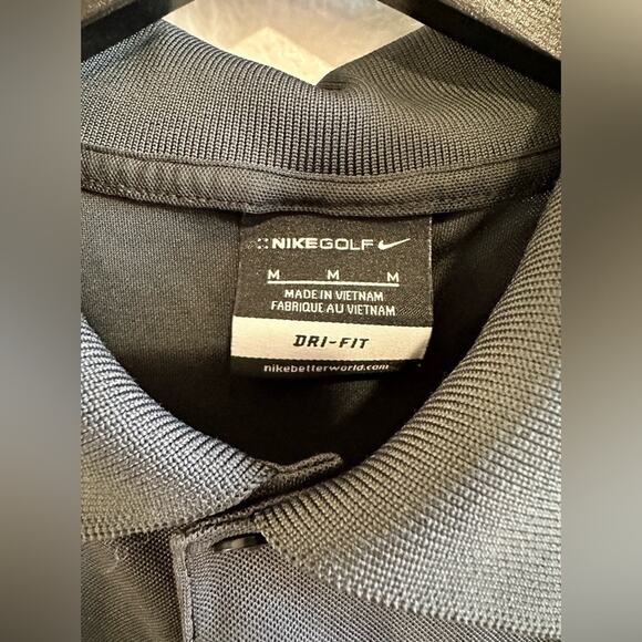 Nike (TWO) Golf Dri-FIT Polo Men Medium Dark Gray And Teal Blue Collared Adult - Picture 4 of 16